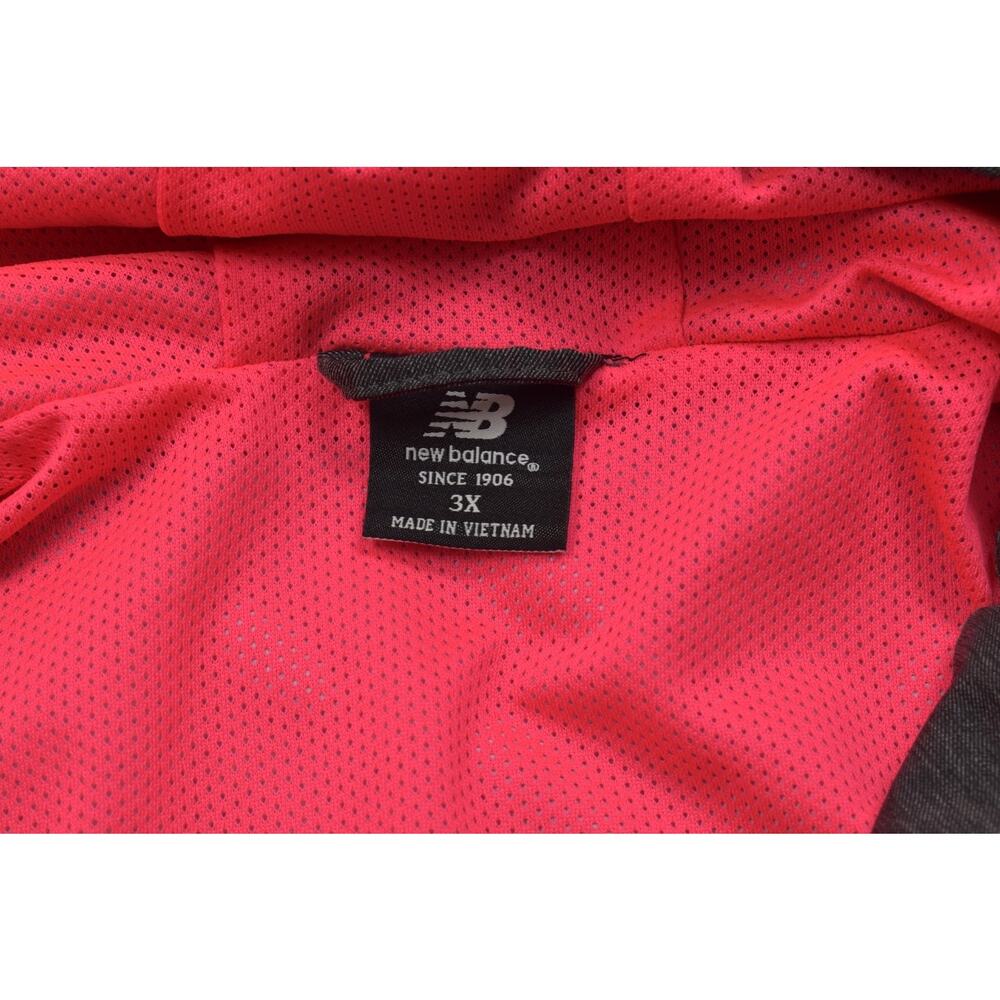 New Balance Women's 3X Gray Pink Full Zip Hooded Windbreaker Jacket Lightweight - Picture 4 of 8
